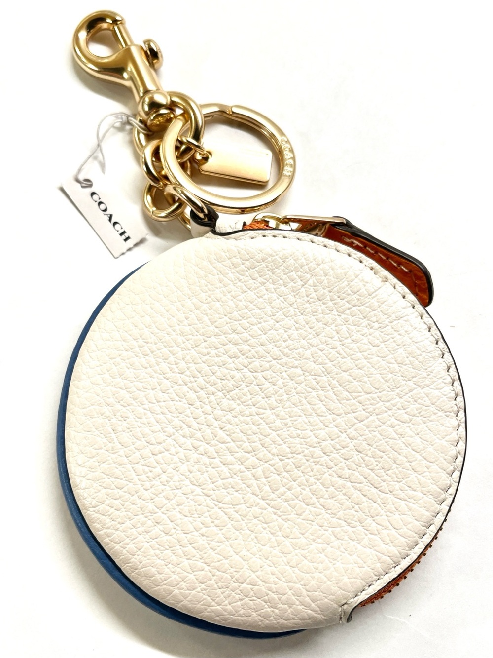 Coach Round Coin Pouch Key Fob Bag Charm NWT - Picture 2 of 7